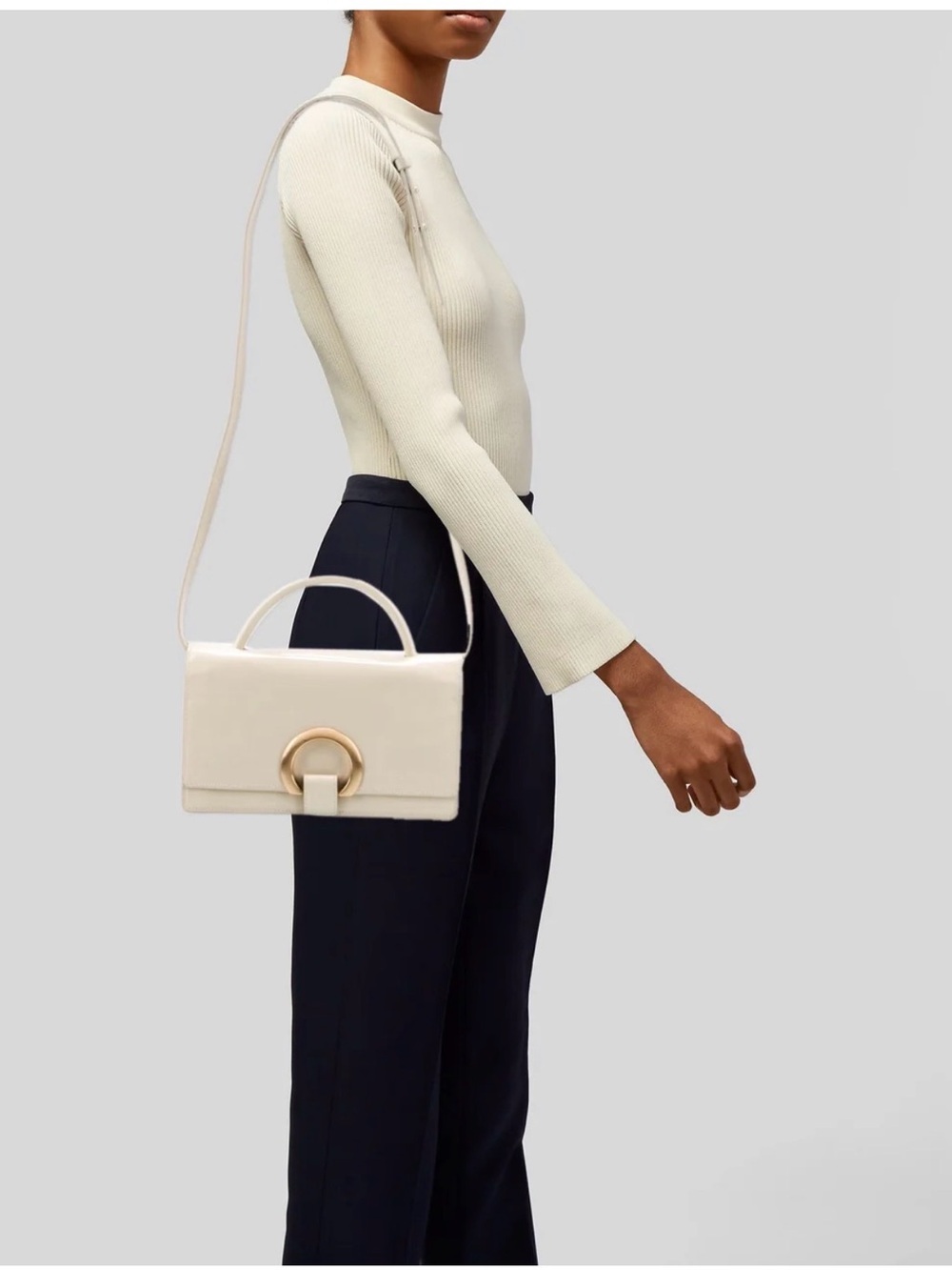 Cult Gaia patent leather top handle bag